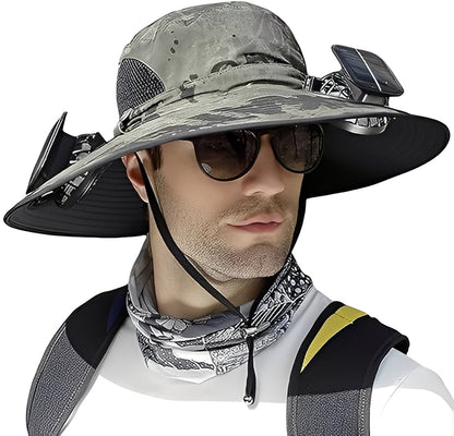 Cooling Sun Hat with USB Fans and Breathable Mesh
