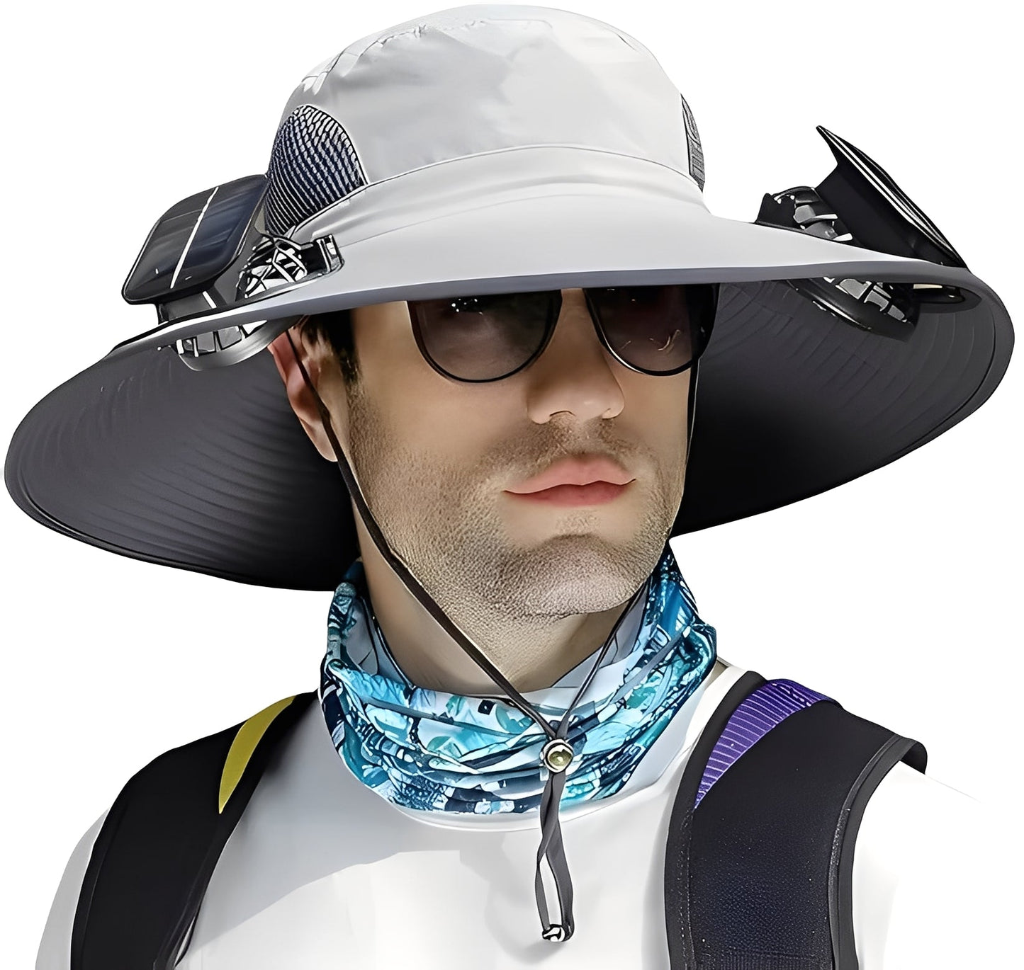 Cooling Sun Hat with USB Fans and Breathable Mesh