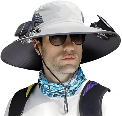 Cooling Sun Hat with USB Fans and Breathable Mesh