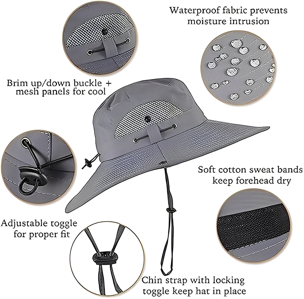 Cooling Sun Hat with USB Fans and Breathable Mesh