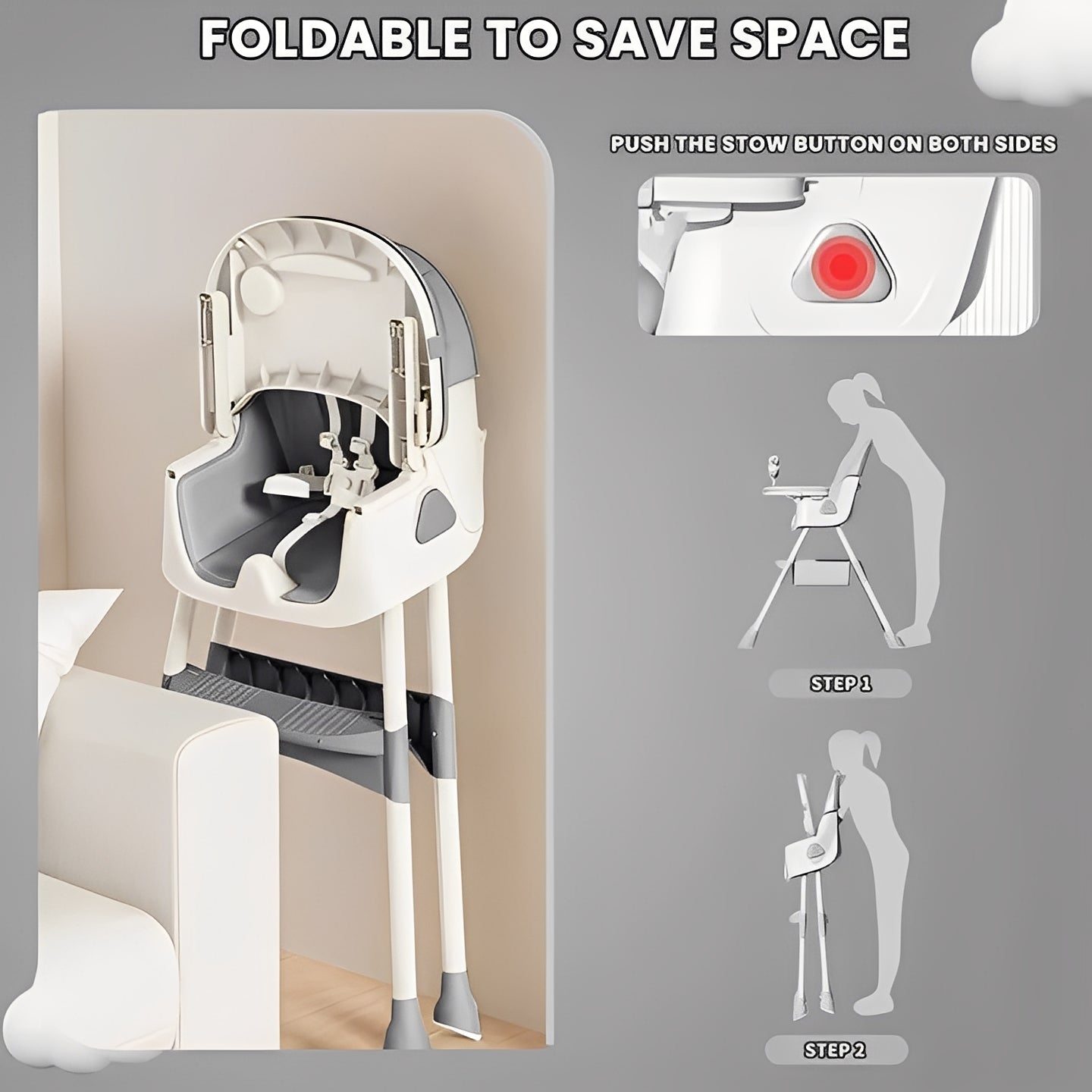 Portable Infant Chair with Durable Metal Frame