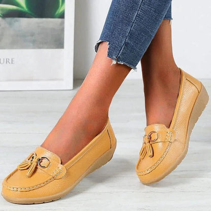 Comfortable Women's Leather Slip On Shoes