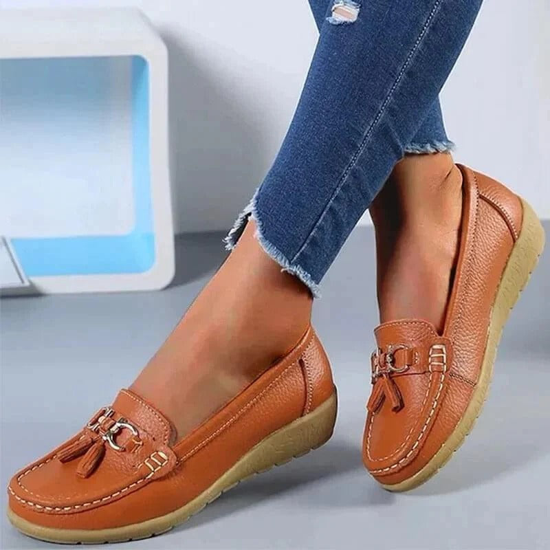 Comfortable Women's Leather Slip On Shoes