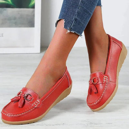 Comfortable Women's Leather Slip On Shoes
