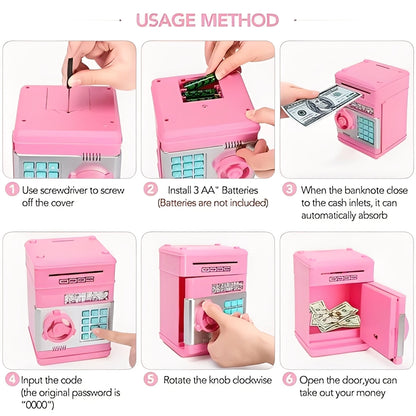 Secure Digital Money Box for Children with Lock