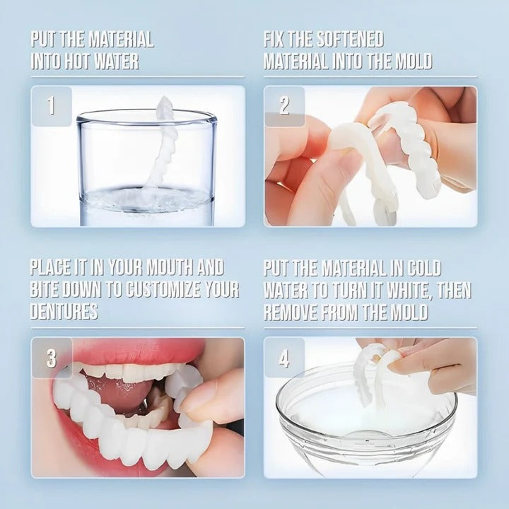 Easy Fit Clip On Smile Veneers Upper Lower Teeth
