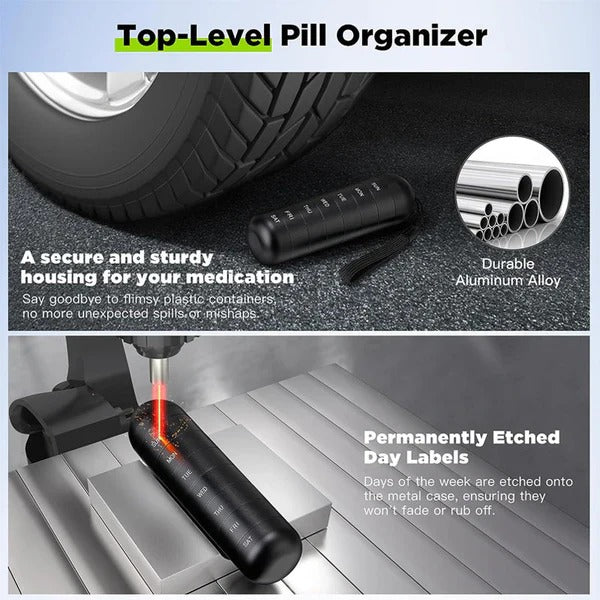 Portable Compact Pill Box with 7 Day Supply