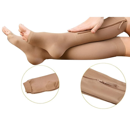 Durable Zip Stockings with Toe Protection and Strong Seams