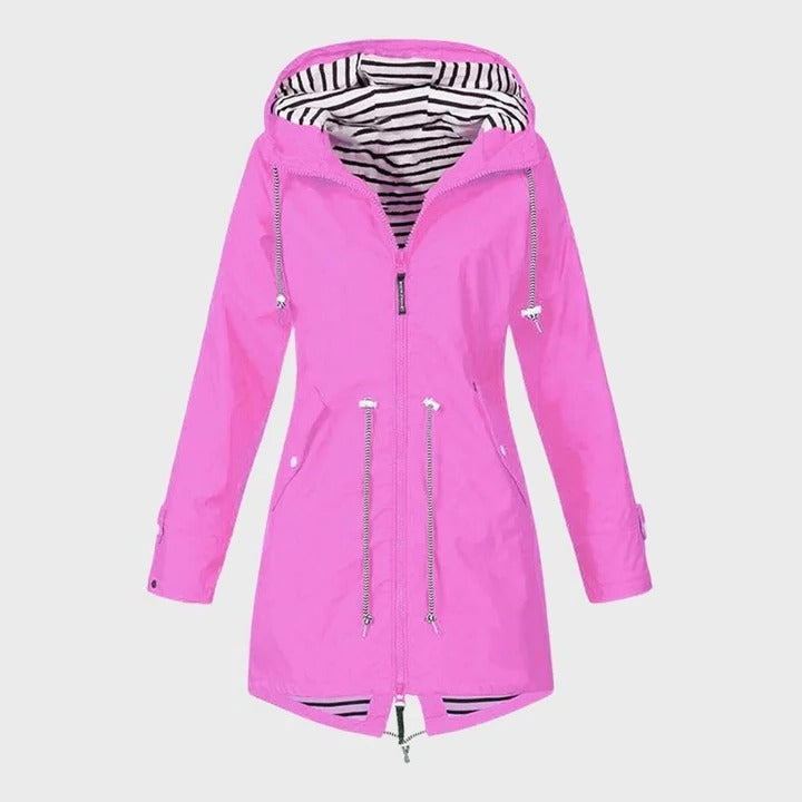 Waterproof Ladies Windbreaker with Adjustable Hood