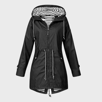 Waterproof Ladies Windbreaker with Adjustable Hood