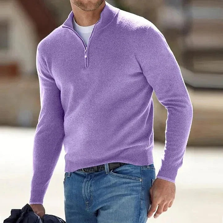 Soft Men's Full Zip Long Sleeve Sweater