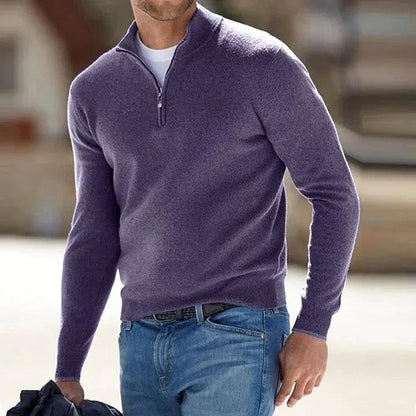 Soft Men's Full Zip Long Sleeve Sweater