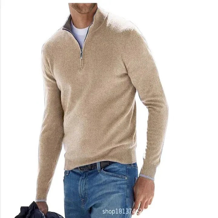 Soft Men's Full Zip Long Sleeve Sweater
