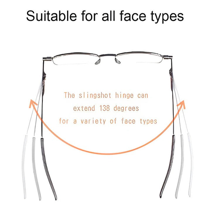 Compact Reading Glasses with Metal Frame