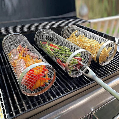 Easy Turn BBQ Grill Basket with 360 Rotation