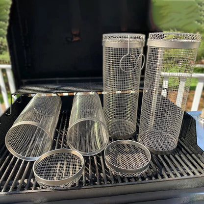Easy Turn BBQ Grill Basket with 360 Rotation