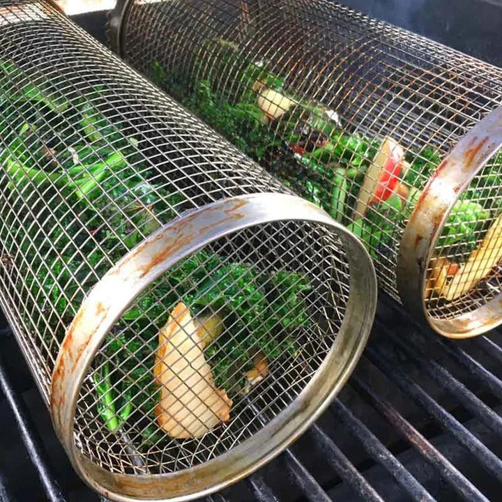Easy Turn BBQ Grill Basket with 360 Rotation