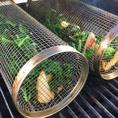 Easy Turn BBQ Grill Basket with 360 Rotation