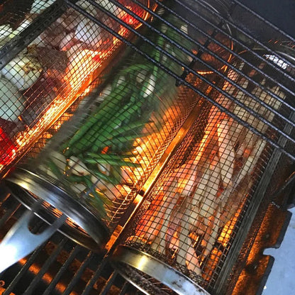 Easy Turn BBQ Grill Basket with 360 Rotation