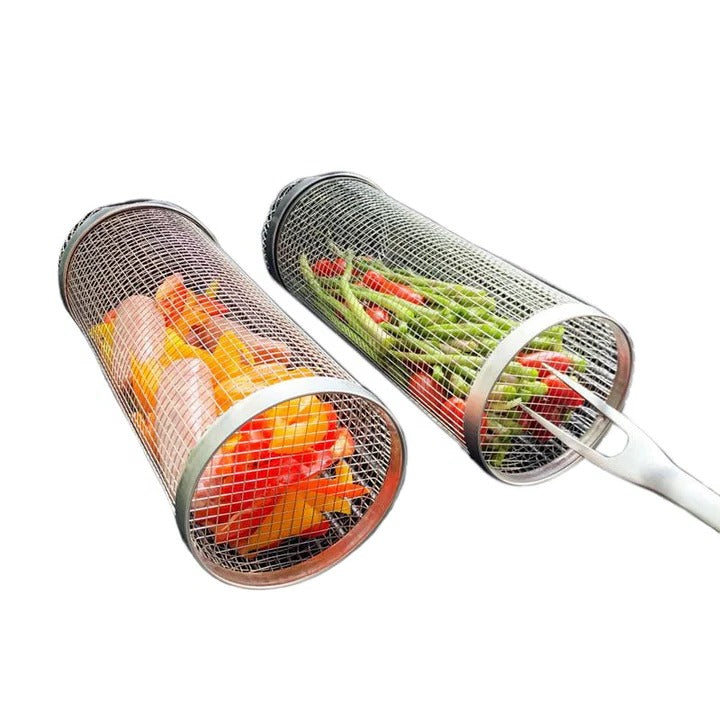 Easy Turn BBQ Grill Basket with 360 Rotation