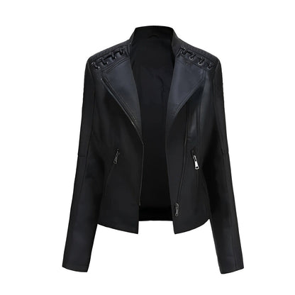 Classic Biker Leather Jacket for Women