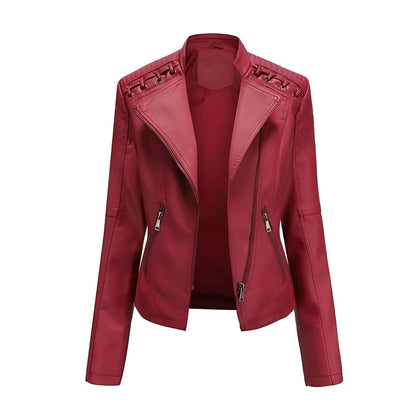 Classic Biker Leather Jacket for Women