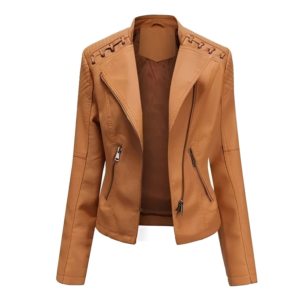 Classic Biker Leather Jacket for Women