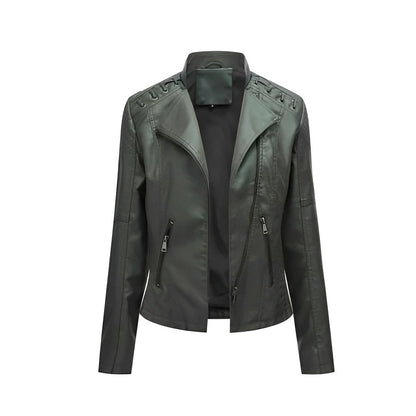 Classic Biker Leather Jacket for Women