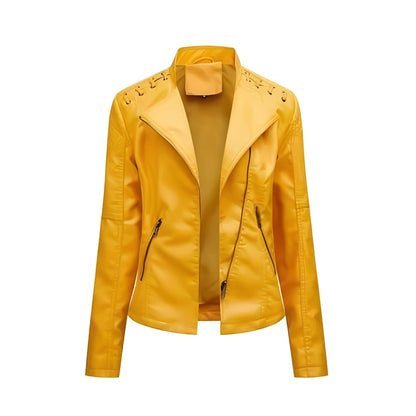 Classic Biker Leather Jacket for Women
