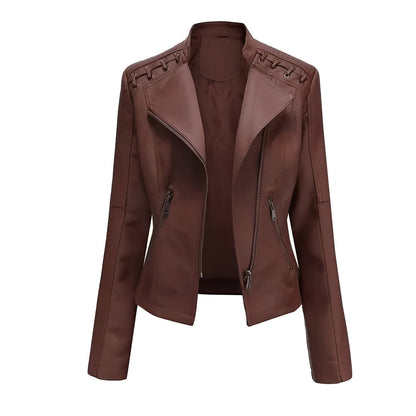 Classic Biker Leather Jacket for Women - Ortekor