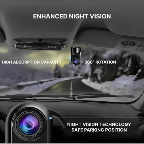 Compact Car Camera with Wide View and Rechargeable Battery