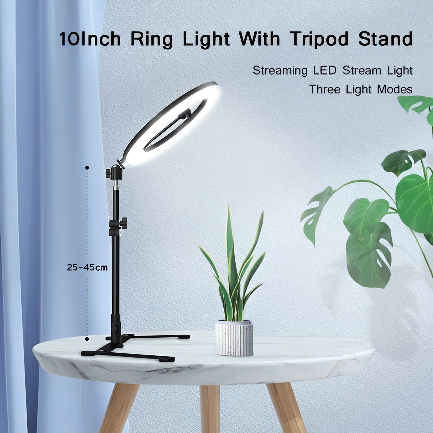 Portable Phone Tripod with Flexible Ring Light Stand