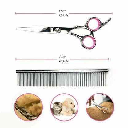 Pet Grooming Scissors Set with Sharp Stainless Blades