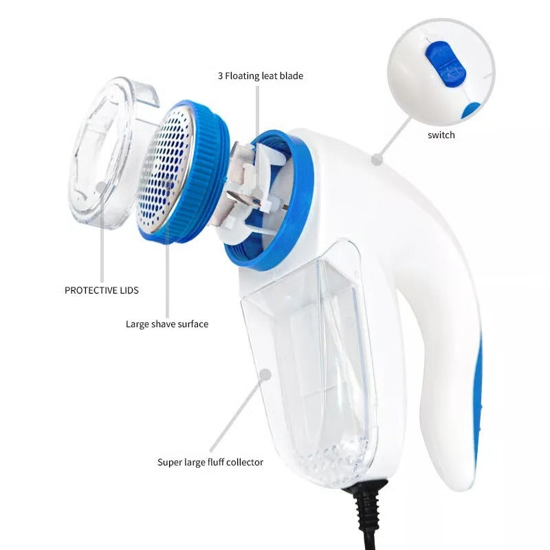 Electric Lint Remover with Mesh Filter and Rotary Blades