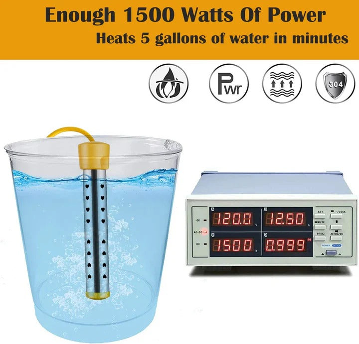Compact Electric Water Heater with Durable Steel Element