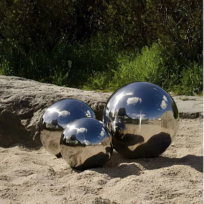 Metallic Mirror Garden Ball Ornaments for Outdoor Decor