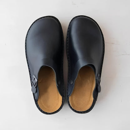 Comfortable Mens Genuine Leather Slipper Shoes - Ortekor