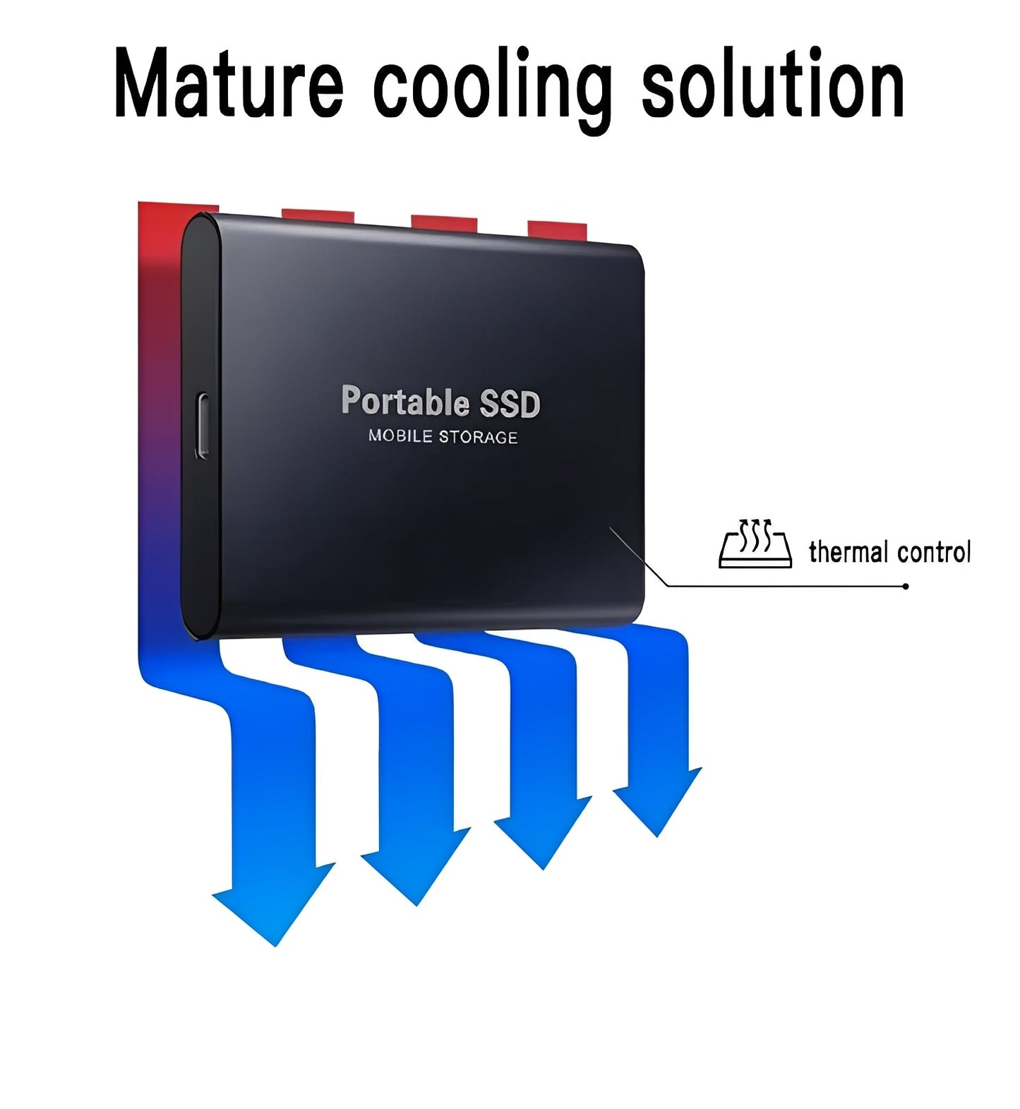 Compact USB 3.1 External SSD Hard Drive with Metal Case