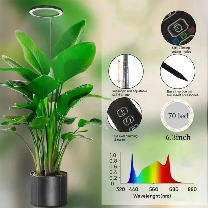 Adjustable LED Indoor Plant Grow Lamp with Timer