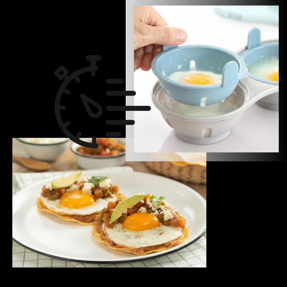 Compact Egg Cooker Steamer with Silicone Poacher