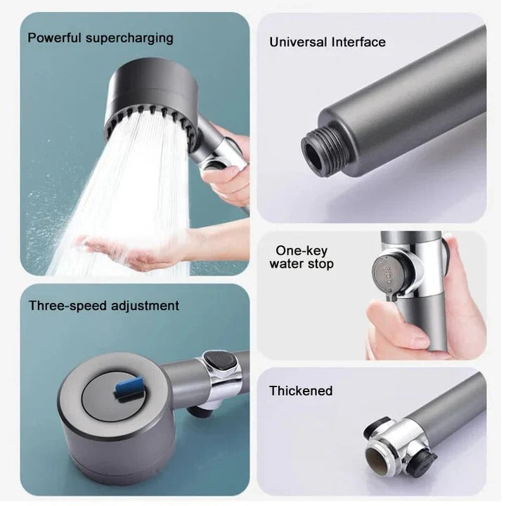 Powerful Shower Head with Concentrated Jet Spray