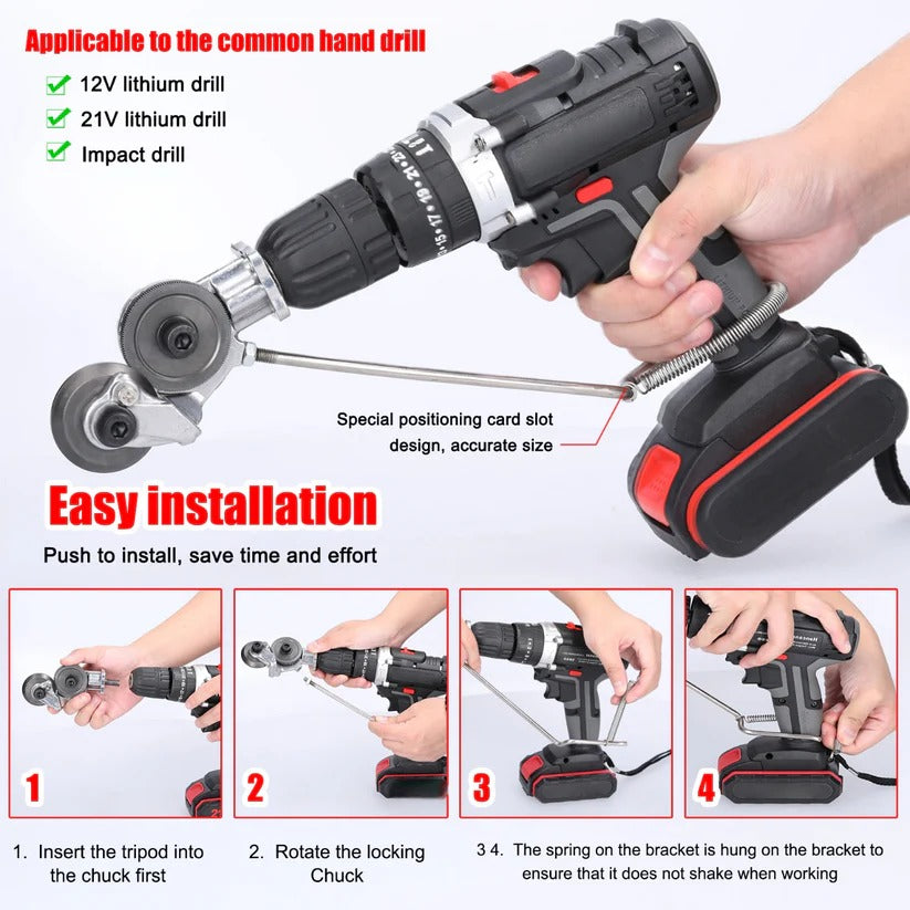 Heavy Duty Drill Metal Cutting Attachment