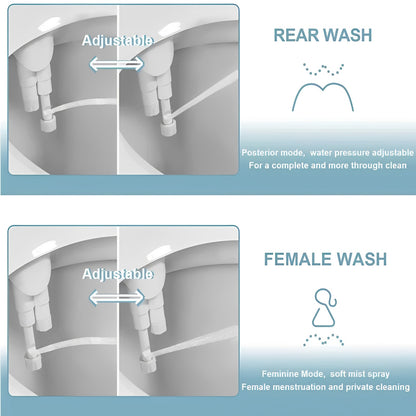 Dual Jet Bidet Toilet Seat Attachment
