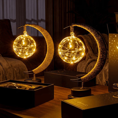Glowing Moon Globe Table Lamp with Realistic Texture