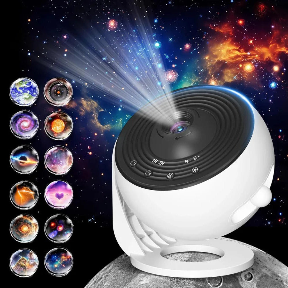 Cosmic Night Light Projector with Rotating Globe