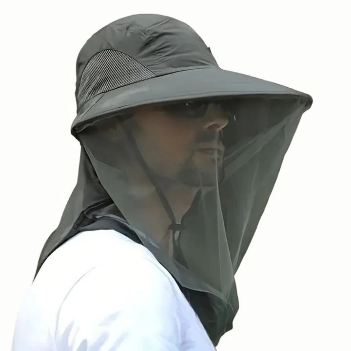 Large Brim Outdoor Sun Hat with Removable Bug Net