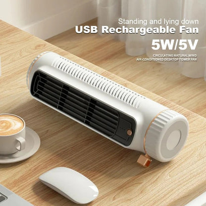 Compact Quiet Desk Fan with Rechargeable Battery