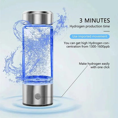 Compact Alkaline Water Bottle with Rechargeable USB Base