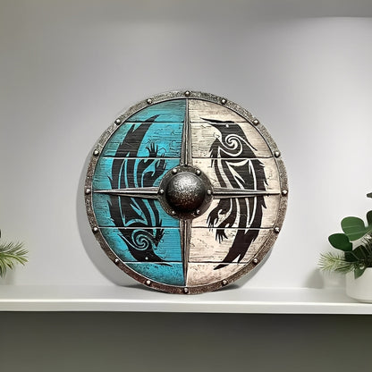 Unique Engraved Battle Shield and Customizable Norse Defense
