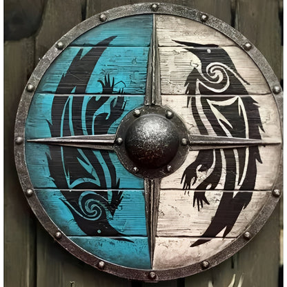 Unique Engraved Battle Shield and Customizable Norse Defense